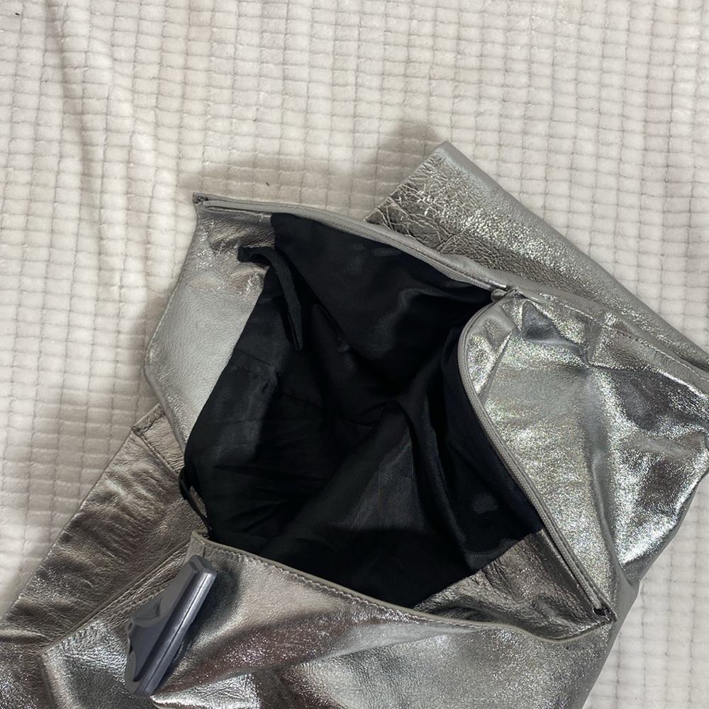 Massimo Dutti Leather skirt Never worn Silver, Leather Size L 100% Sheep Leather - Picture 10 of 16